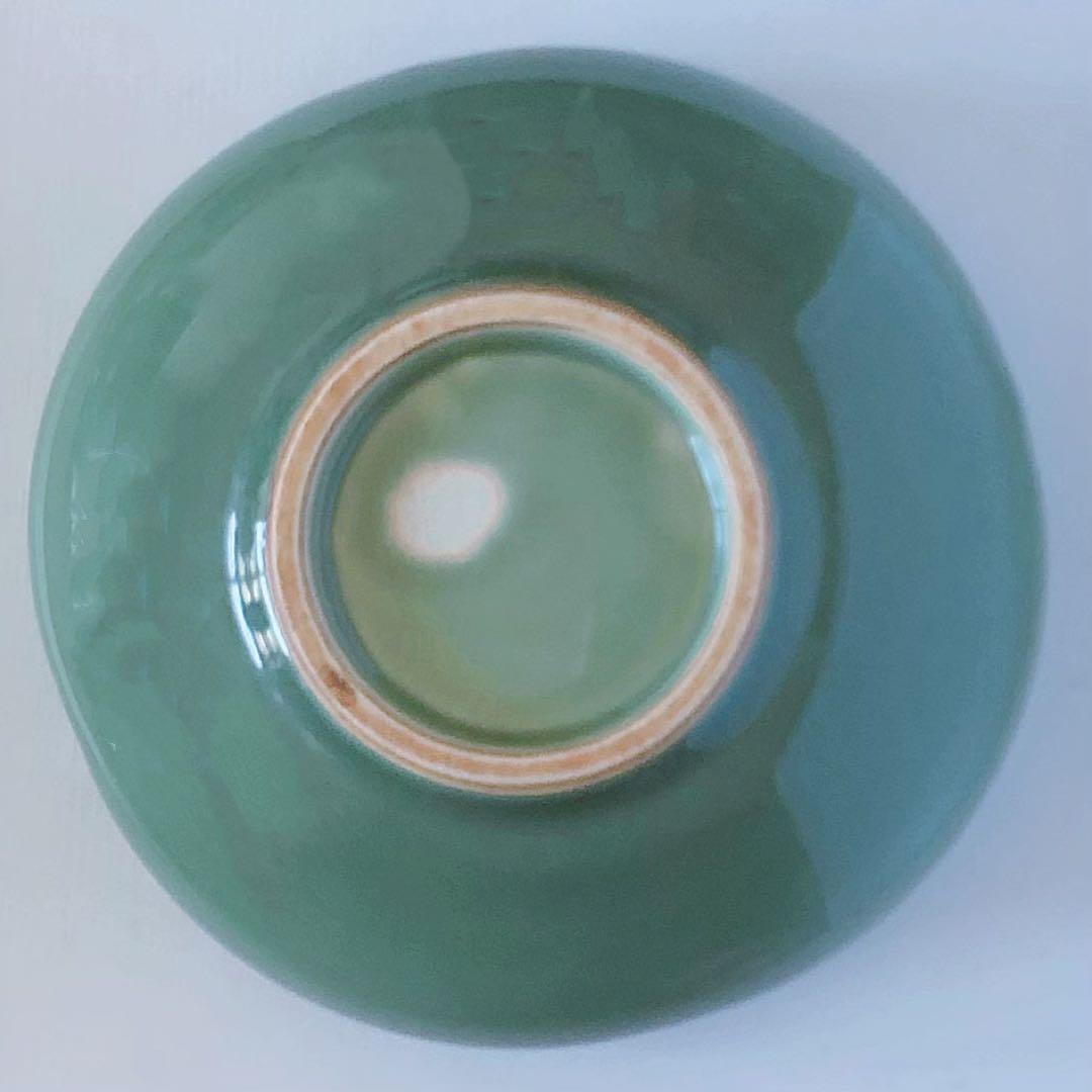 【レア】ヴィンテージ 茶道具 菓子鉢 総織 魯 花器 中鉢 青磁 日本 高級