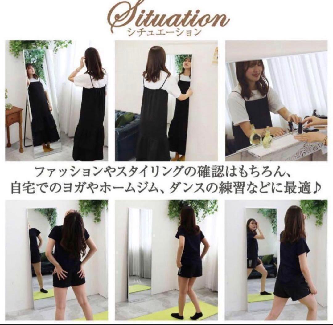 全身鏡  160cmx100cm  スタンドミラー 姿見鏡壁付けミラー　ゴールド