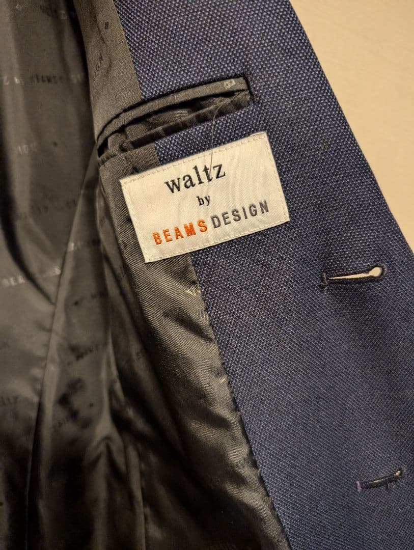 【美品】BEAMS DESIGH ネイビー ブレザー スーツ ネクタイ付