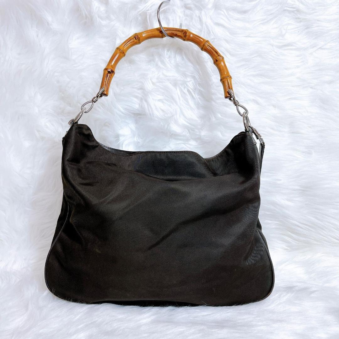 グッチ 　オールドグッチ　ハンドバッグ バンブー ショルダー ブラウン 2way