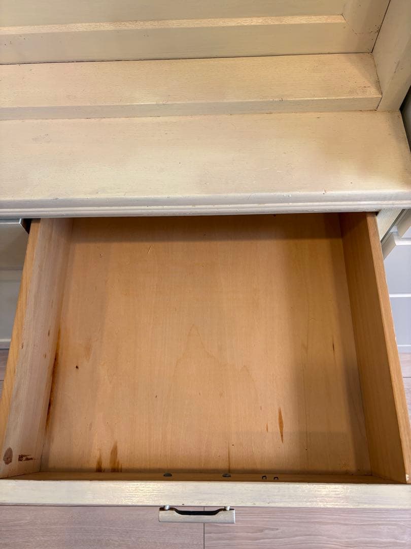 食器棚　ホワイト　ライティングビューロー　収納棚　木製　白