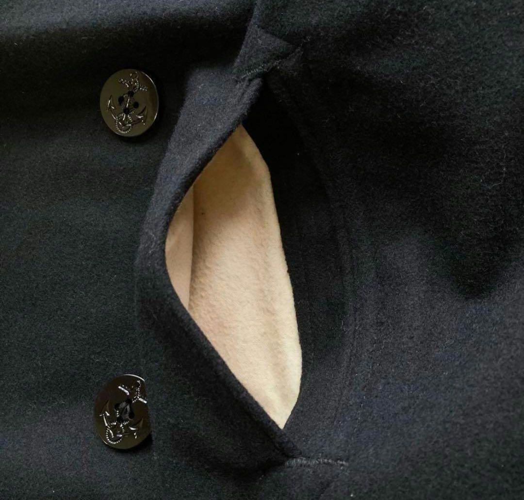 90s US NAVY ブラック ダブルブレスト 6ボタン ピーコート