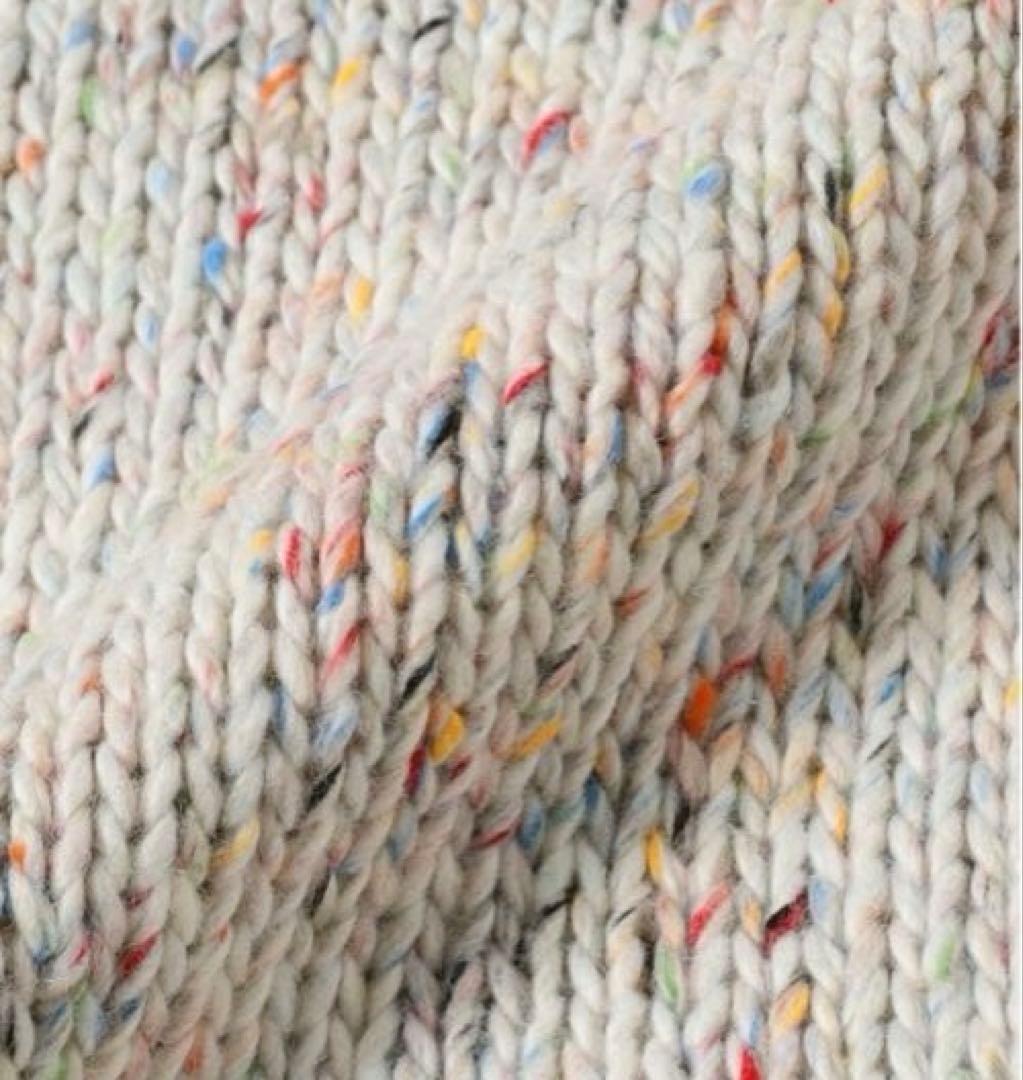 3ゲージ カラーネップ クルーネック ニット　Lサイズ