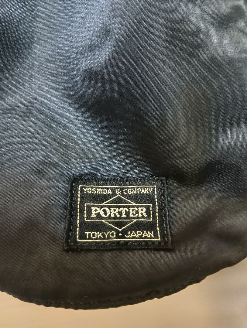 PORTER★TANKER★巾着バッグ★巾着ポーチ★ブラック☓ライムグリーン良品