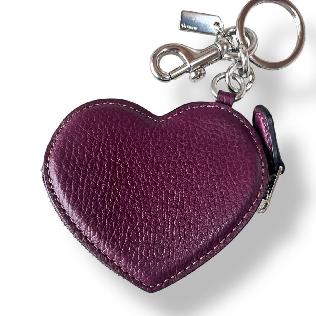 極美品✨コーチ　ハートスタッズケース バッグキーリング チャーム