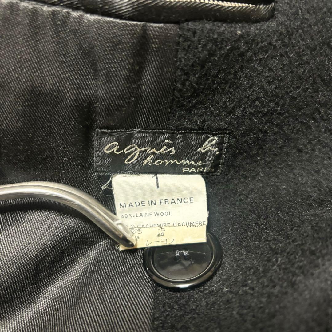 希少　アニエスベー　フランス製　ダブルブレストPコート　カシミヤ混　90s 1