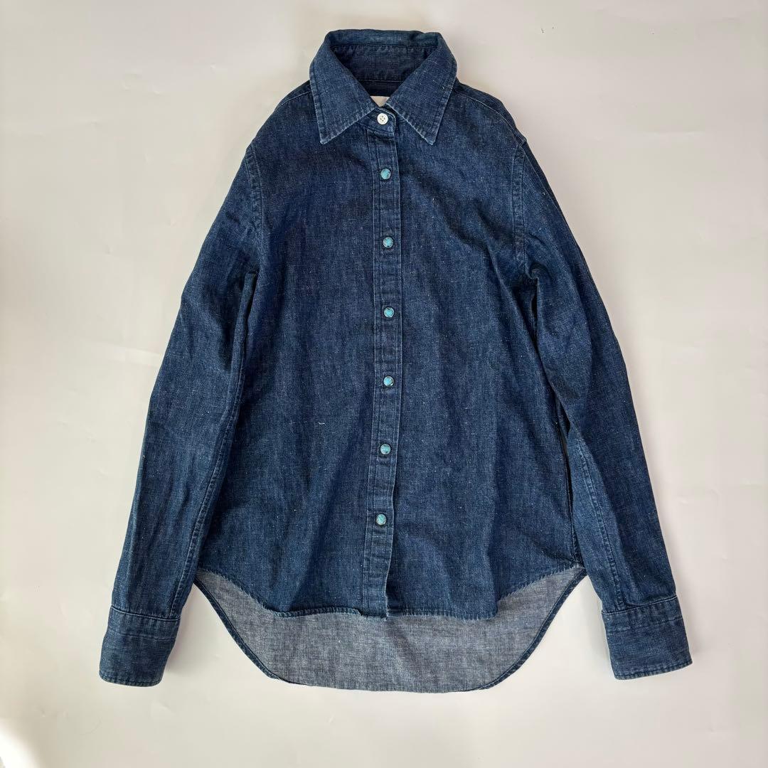 美品　ウィムガゼット デニムシャツ 長袖 羽織 ブルー