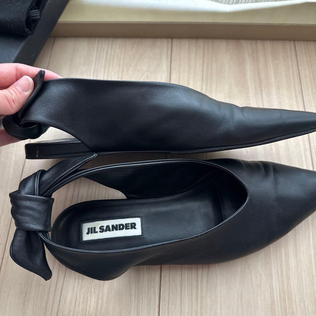 JIL SANDER ブラック ポインテッドトゥ シューズ 38