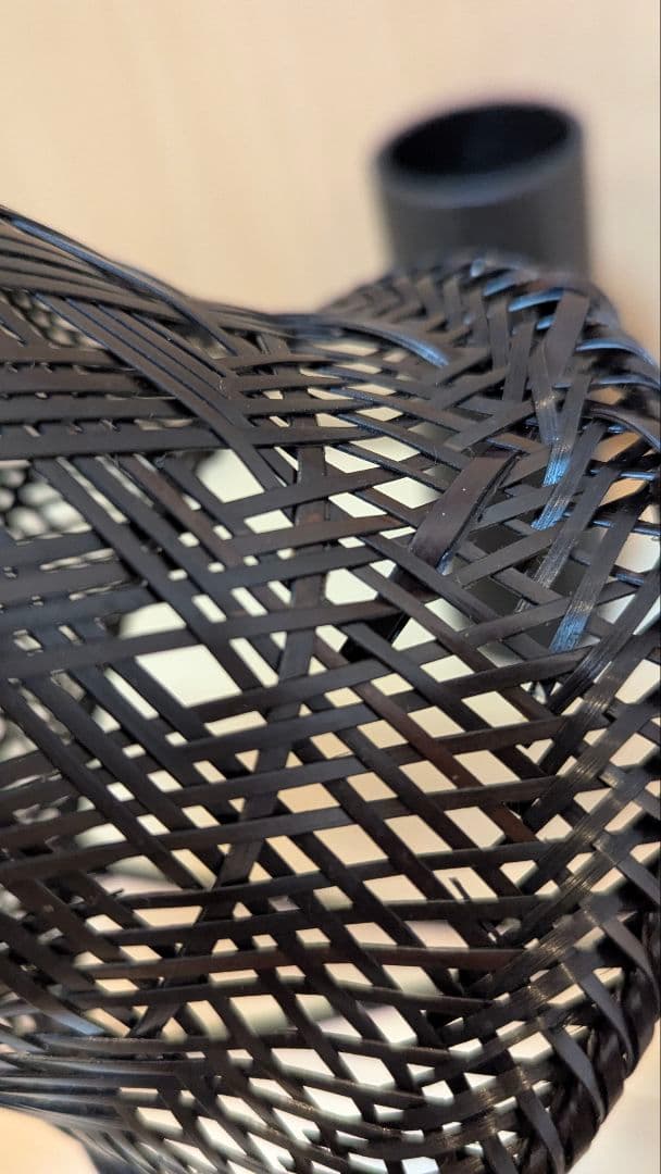 花籠　天目朝顔寸胴　花かご　美品　茶道　華道　フラワーベース　竹籠　花瓶