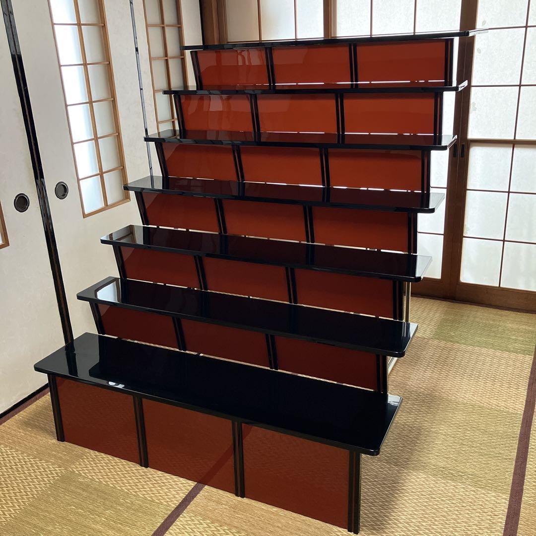 ②高級ひな壇　7段40号 木製黒塗り スチール【①②③同時購入限定】
