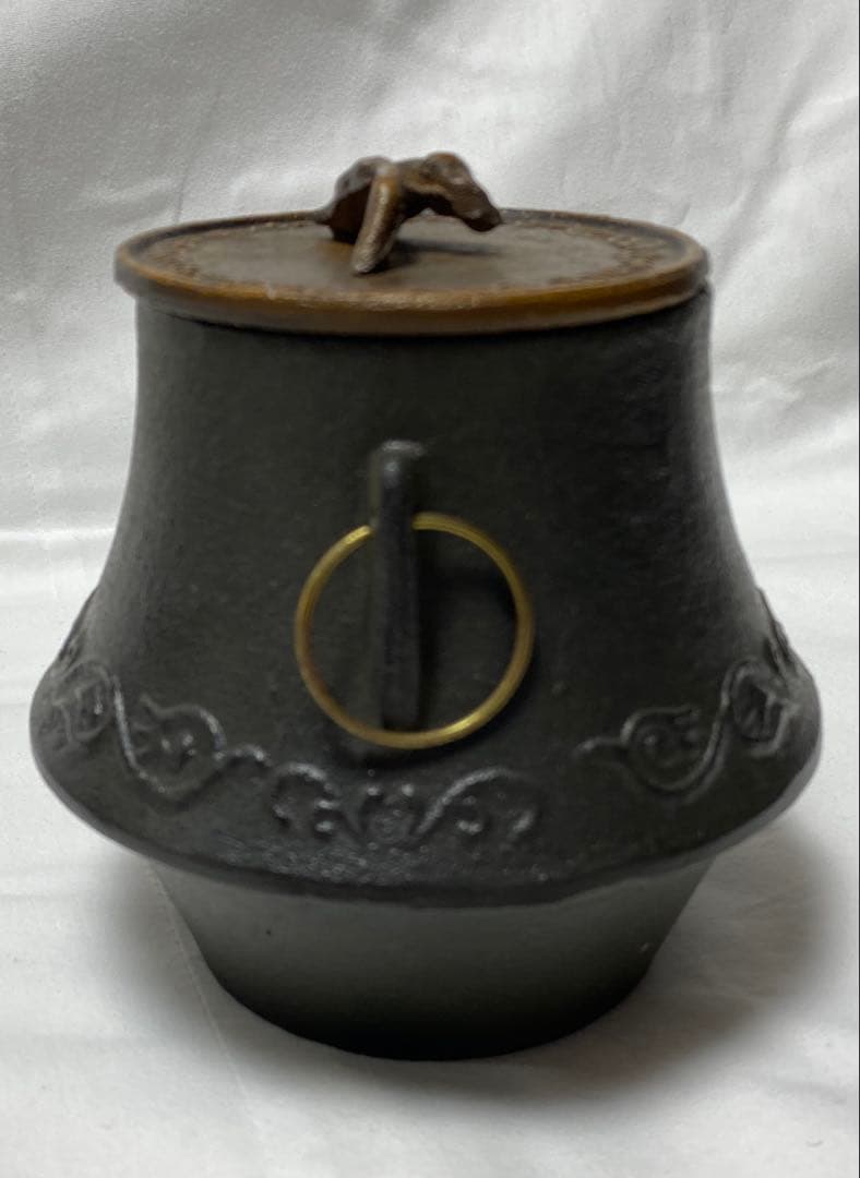 唐銅 鬼面風炉釜　コレクション用