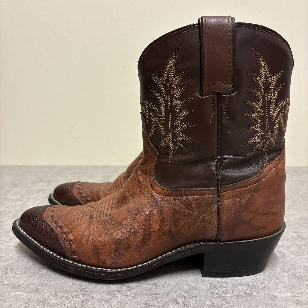 希少 Tony Lama ウエスタンブーツ 刺繍 リザードトゥ Y2K 25EE