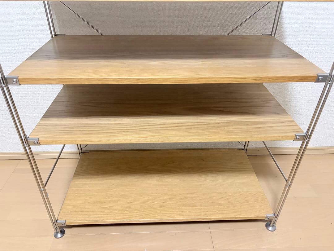 【無印良品】無印ステンレスユニットシェルフ　オーク材棚セット