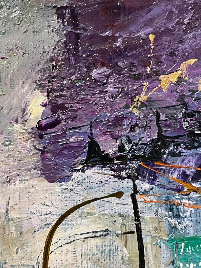 「真作」定岡宏「PARIS カフェロイ」風景画　油彩画　額装　サイン有り　SM号