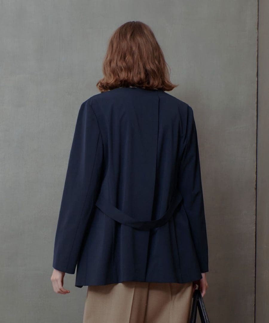 24AW未使用近　アルアバイル　エトリアシャンブレーカラーレスジャケット