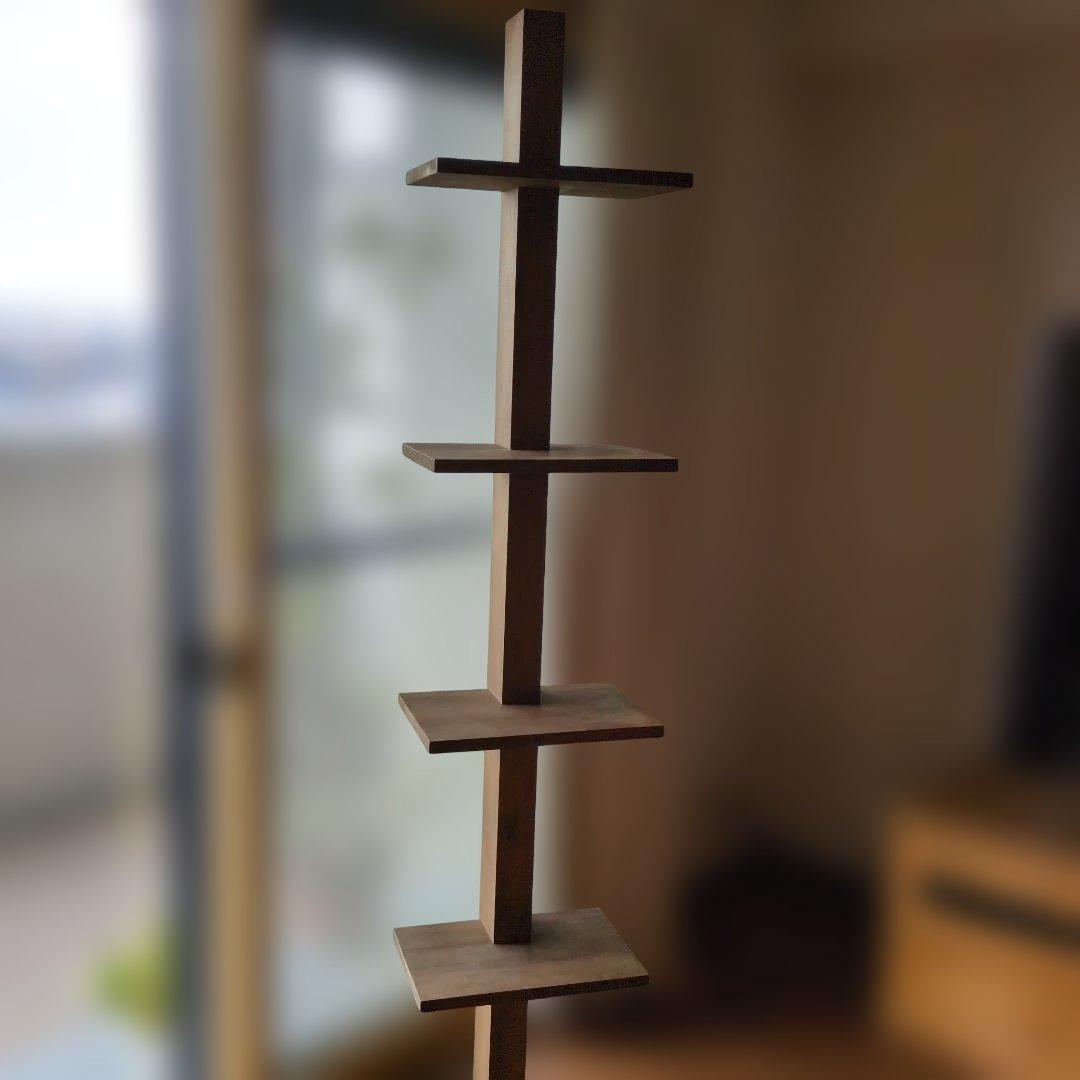 木製ラック 4段 ブラウン