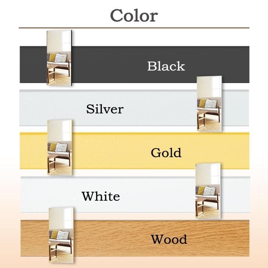 割れない鏡 姿見 全身鏡 フィルムミラー 壁掛け鏡 幅80cm 白 2296