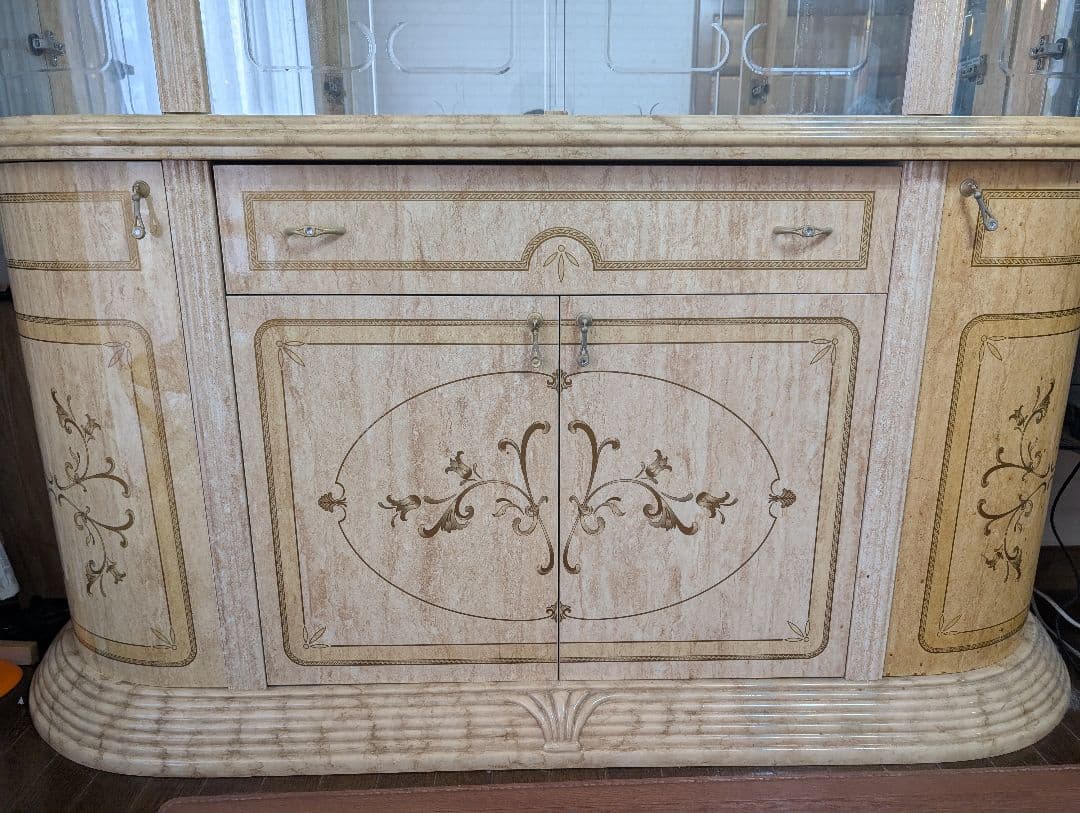 【訳あり】大型 飾り棚 ガラスキャビネット 食器棚