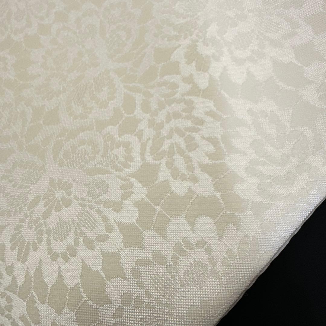 【専用ページ】お仕立て込.新品 袋帯 白 生成色 花柄 4888