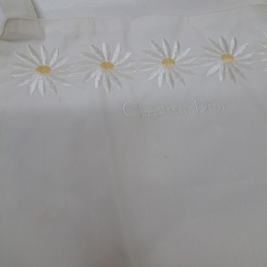 20260113　クリスチャンディオール　エプロン　刺繍　花　ホワイト　未使用