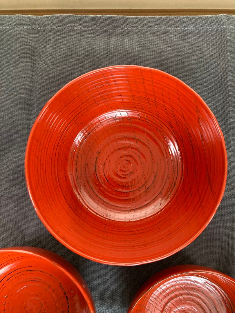 漆器　根来塗り　入り子(4点入)　3個セット