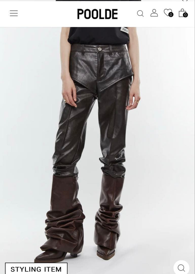 ぽ*こ様 POOLDE ブラック スムース レザーパンツ