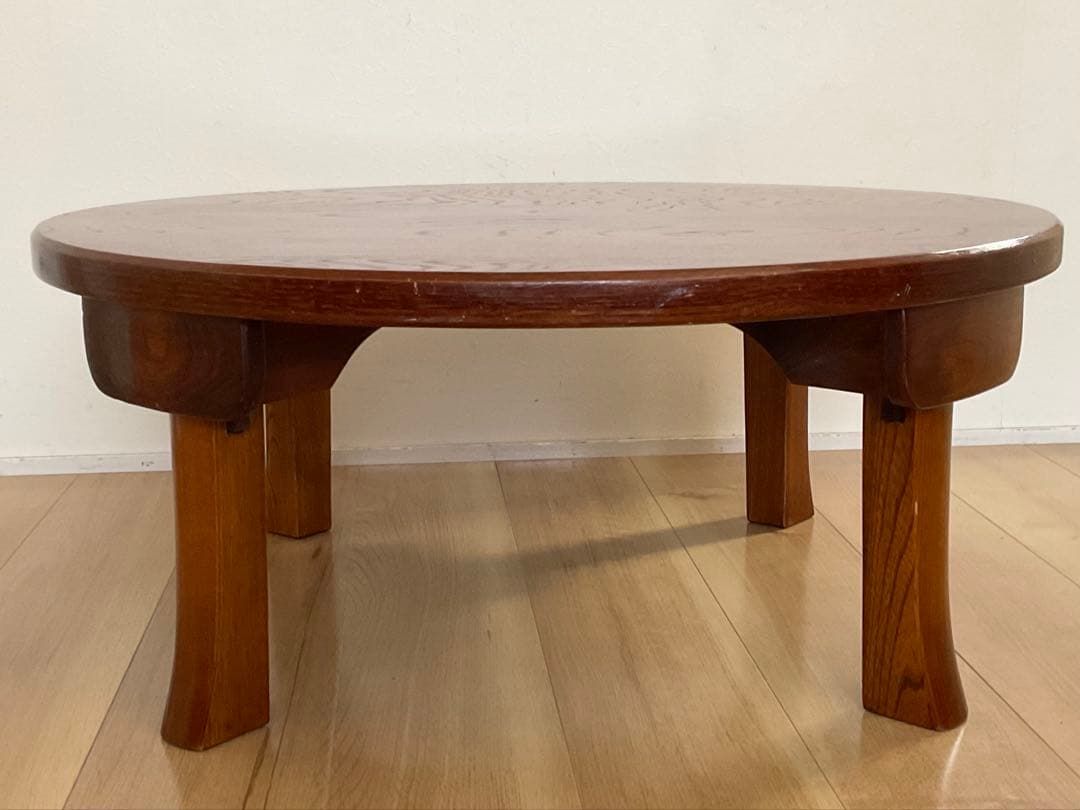 ちゃぶ台　丸ちゃぶ　折りたたみ　飾り台　古家具　古道具　径約75cm