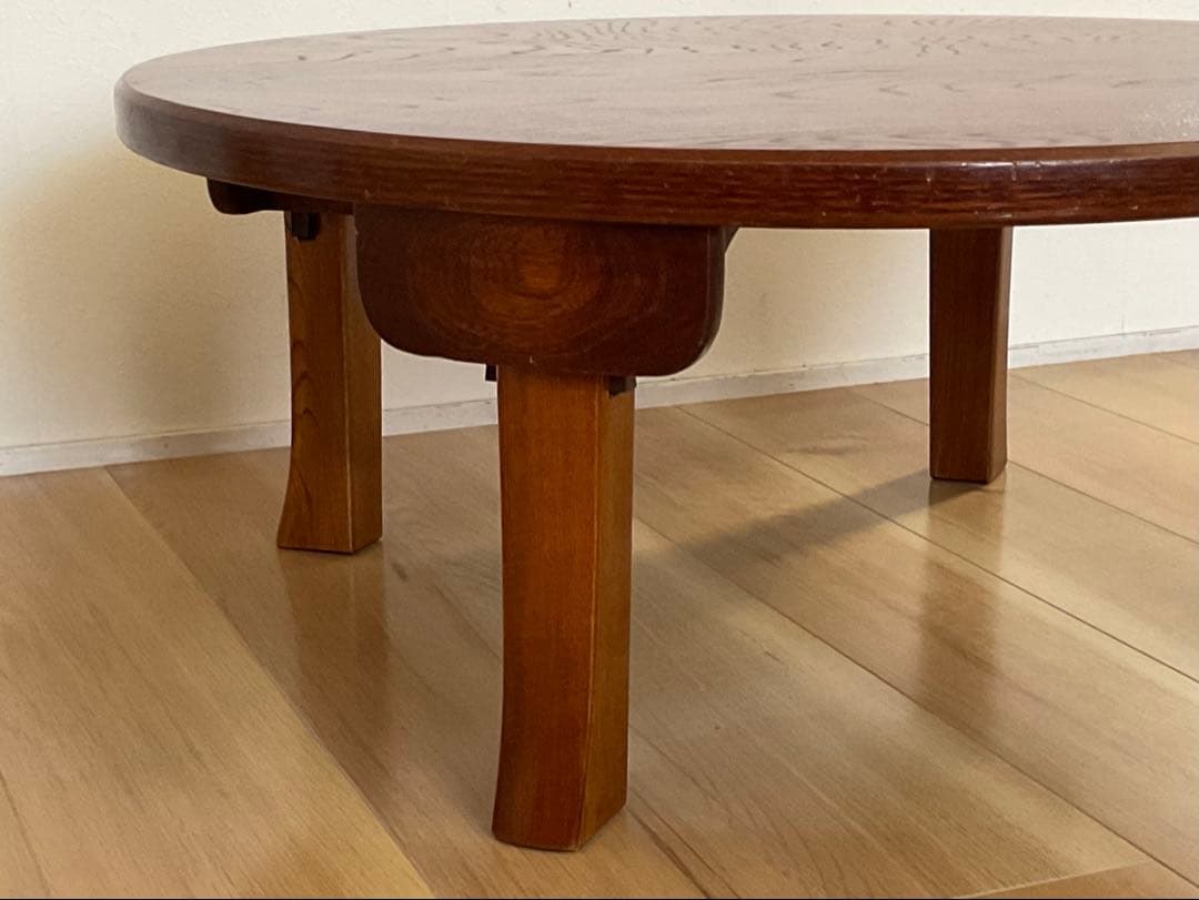 ちゃぶ台　丸ちゃぶ　折りたたみ　飾り台　古家具　古道具　径約75cm