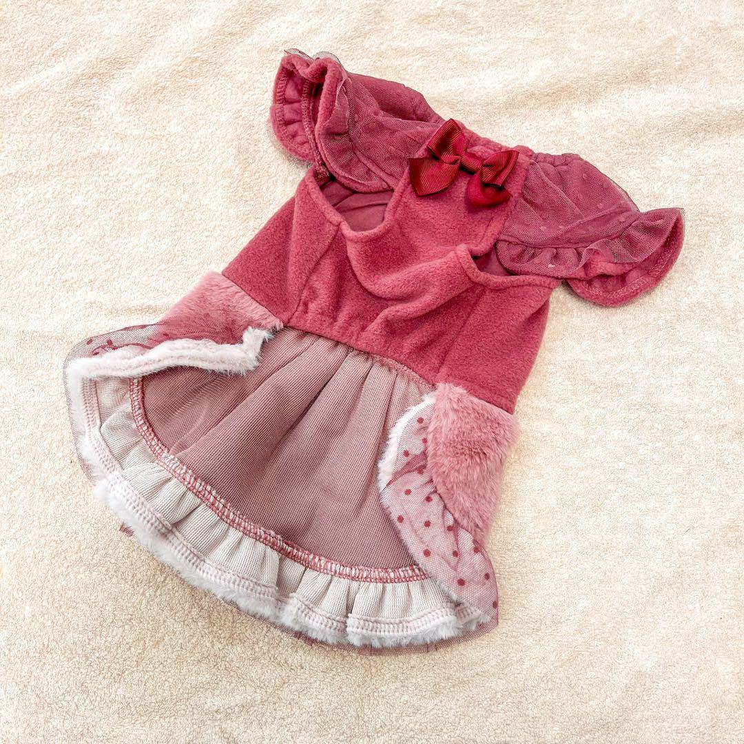 きゃんナナ きゃんくまパフスリーブワンピース Mサイズ ローズピンク