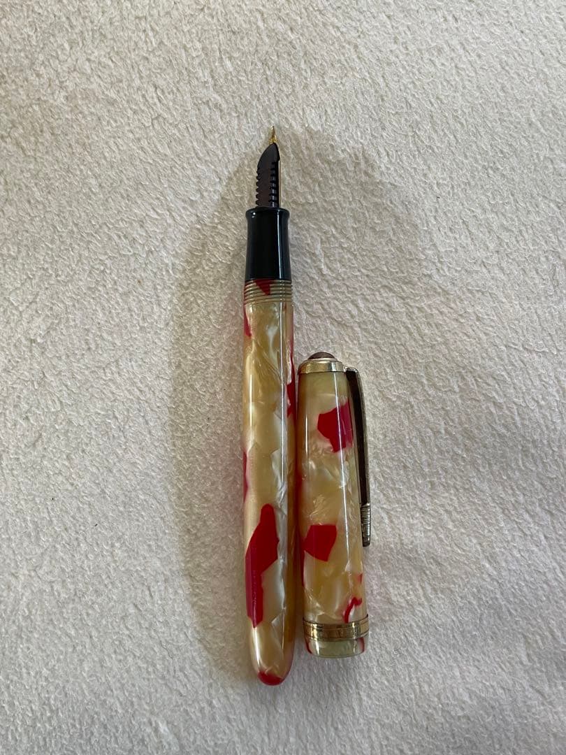 セルロイド　万年筆　アンティーク　レトロ　テコ式