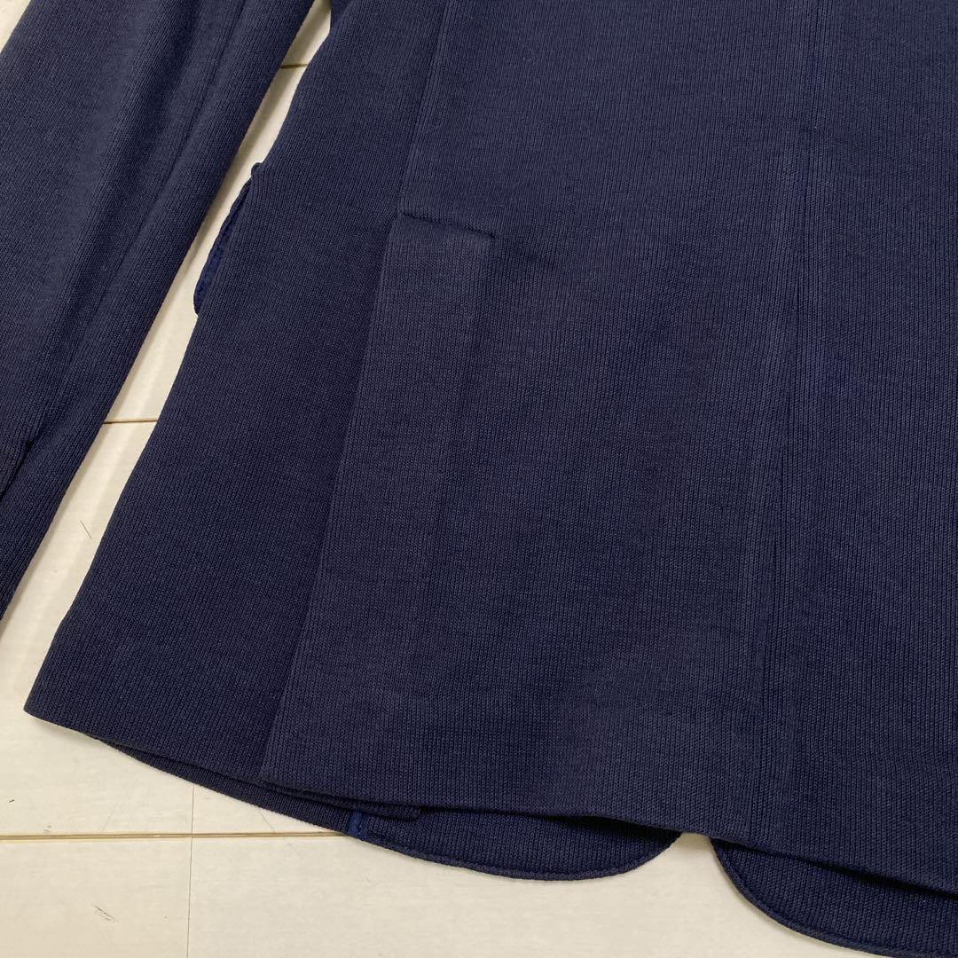 良品　ポロラルフローレン　レディース　ニットコットンブレザー　４　Ｍ相当　紺金