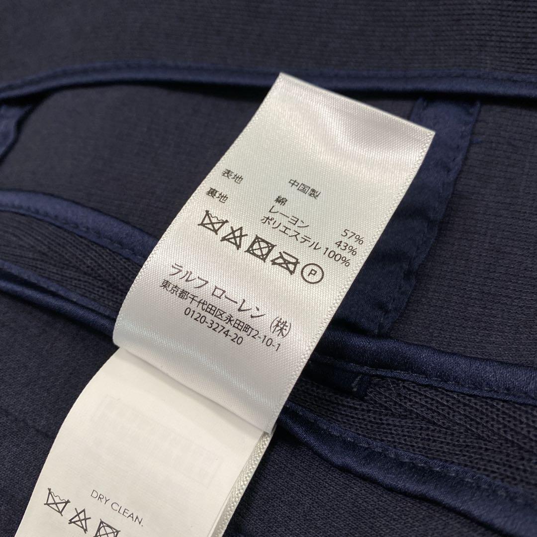 良品　ポロラルフローレン　レディース　ニットコットンブレザー　４　Ｍ相当　紺金