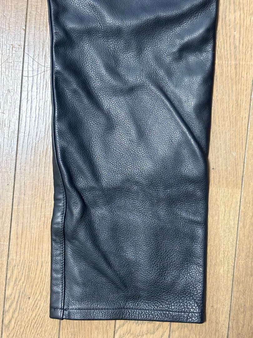 【希少・美品】クシタニ レザーパンツ L-2W 牛革 ブラック バイクライダース