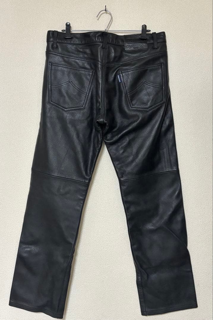 【希少・美品】クシタニ レザーパンツ L-2W 牛革 ブラック バイクライダース