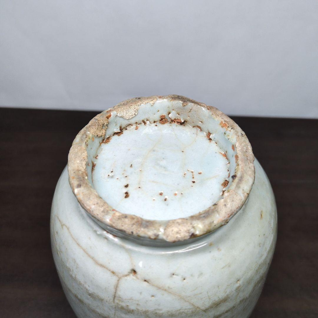 李朝 白磁 堅手 花瓶 高さ約21cm