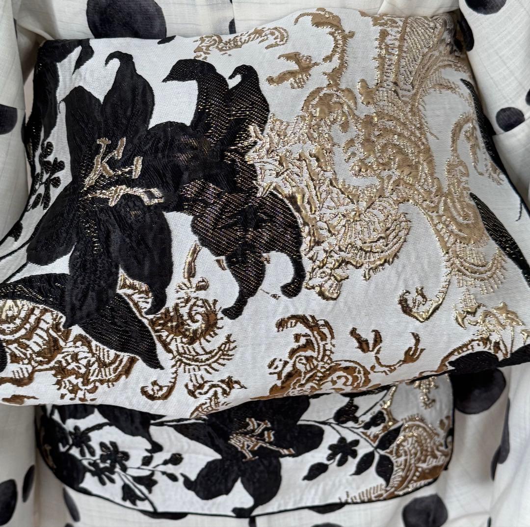 大人兵児帯【ブラックリリー】【ローズ】　セット