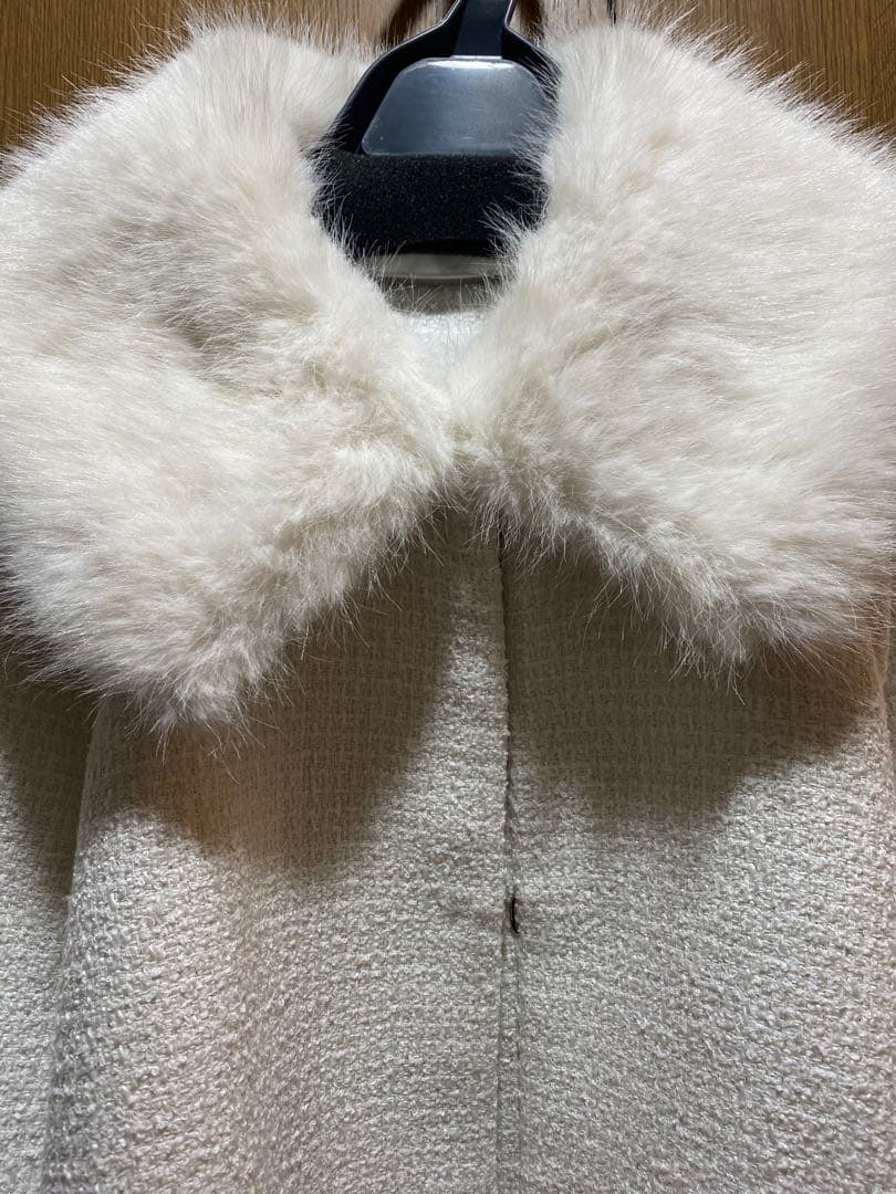 rirandture ツィードファー衿ショートコート