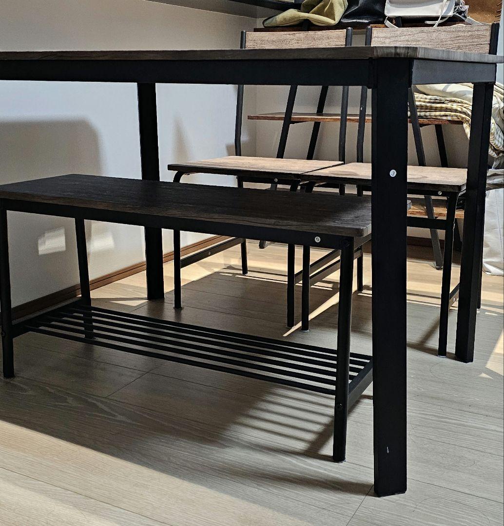 (2月15日まで)北欧風ダイニング4点セット　テーブル＋チェア2脚＋ベンチ