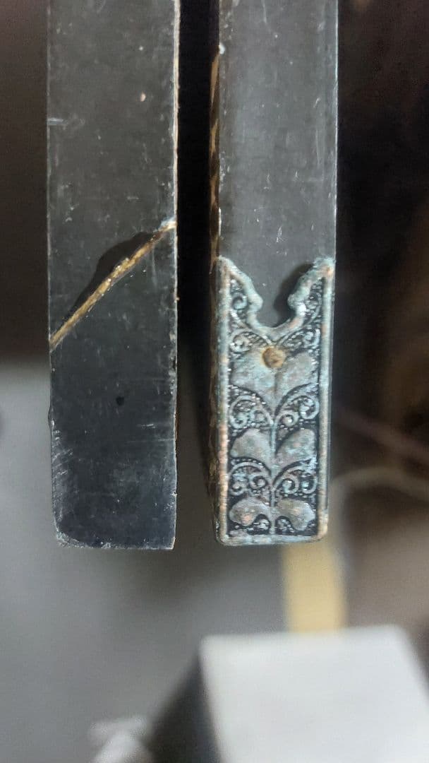 ★骨董品　アンティーク木製衣桁 花模様装飾　古民具 あやめ 折りたたみ式屏風3