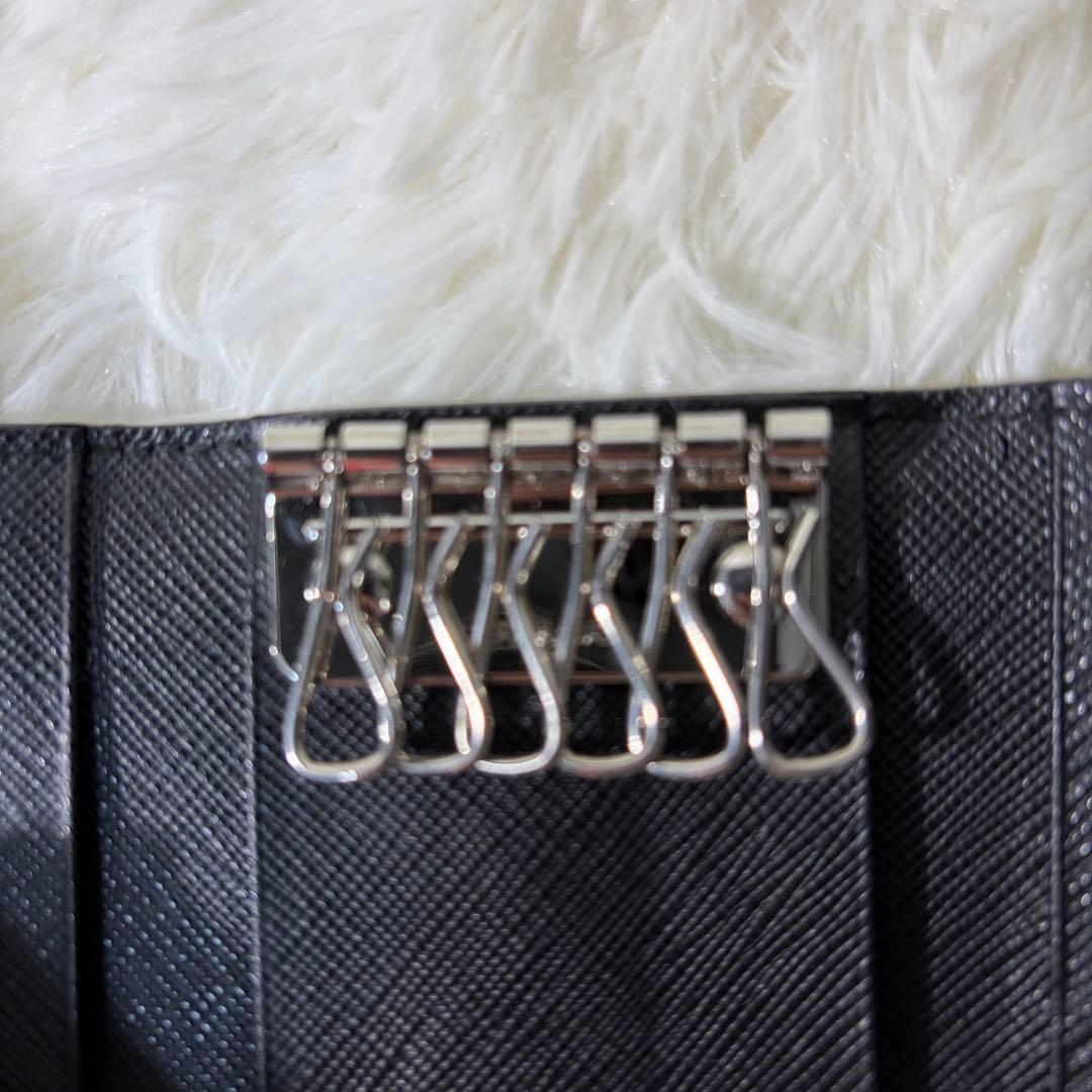 【✨極美品✨】PRADA 6連キーケース シルバーロゴ RFID 付属品完備