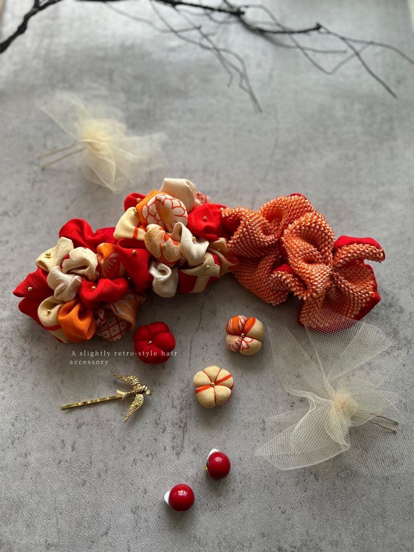 a*m様 七五三　七五三髪飾り　ヘッドドレス　着物髪飾り　リメイク髪飾り　042