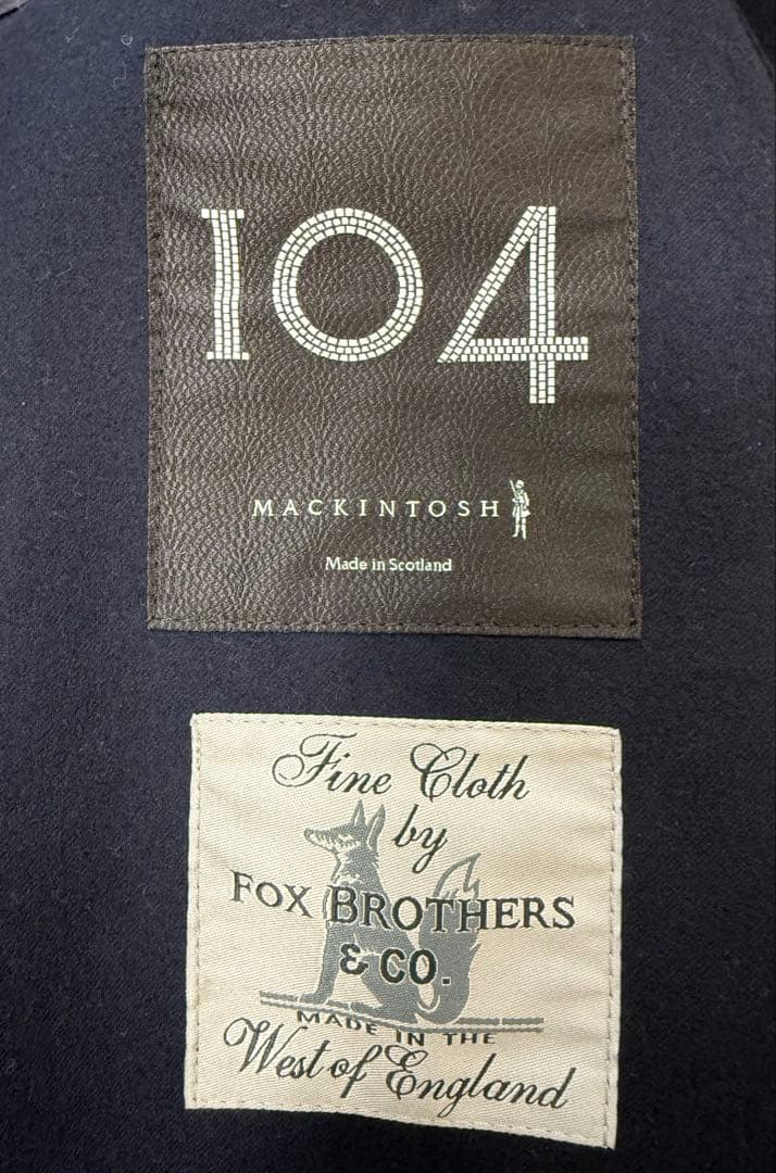 Macintoshマッキントッシュ 104 ネイビー ピーコート　トゥモロー美品