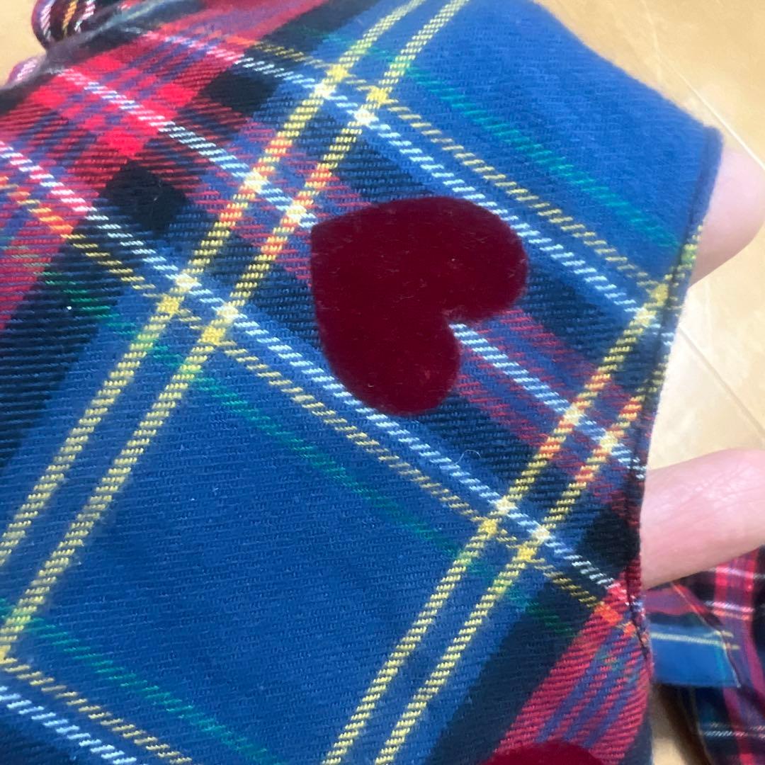 HEIHEI ハート模様 チェック柄 帽子 スカーフ セット