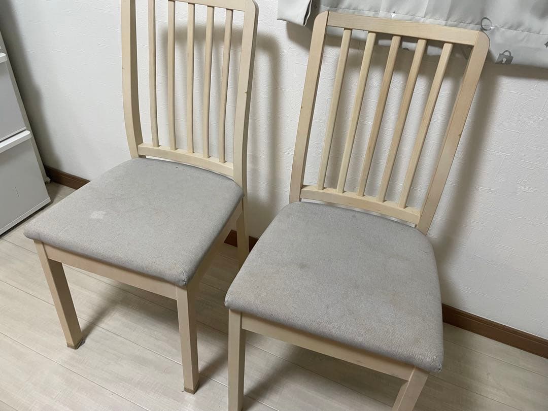 【大阪市内引取】IKEA 木製ダイニングテーブルと椅子3脚セット