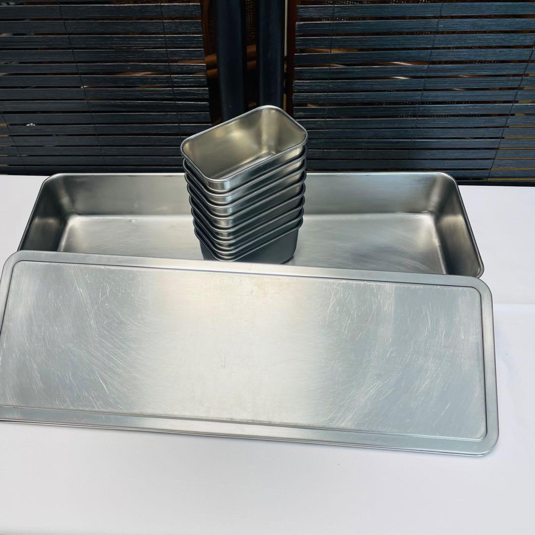 【業務用】ステンレス バット 蓋付き 食材保存容器 セット