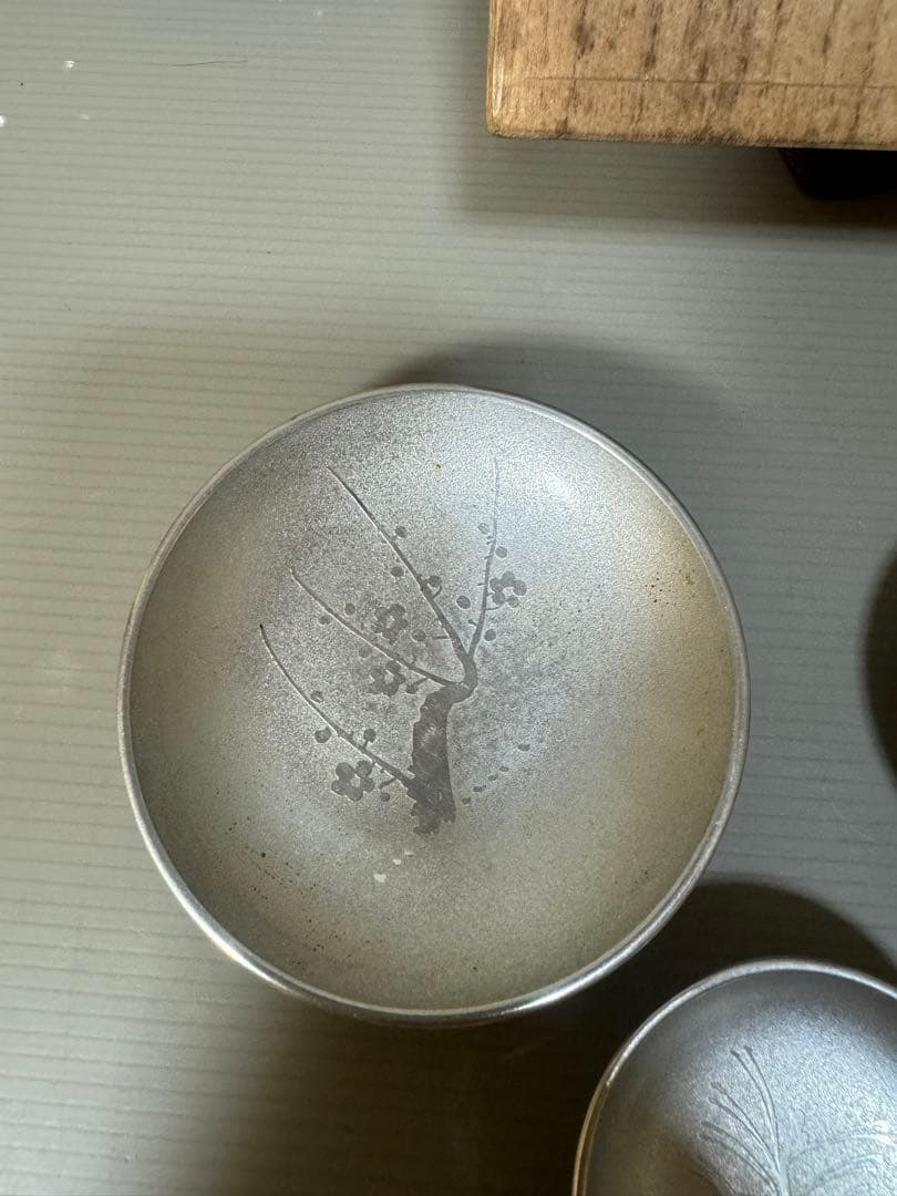 2254 錫製　本錫　御盃　3客