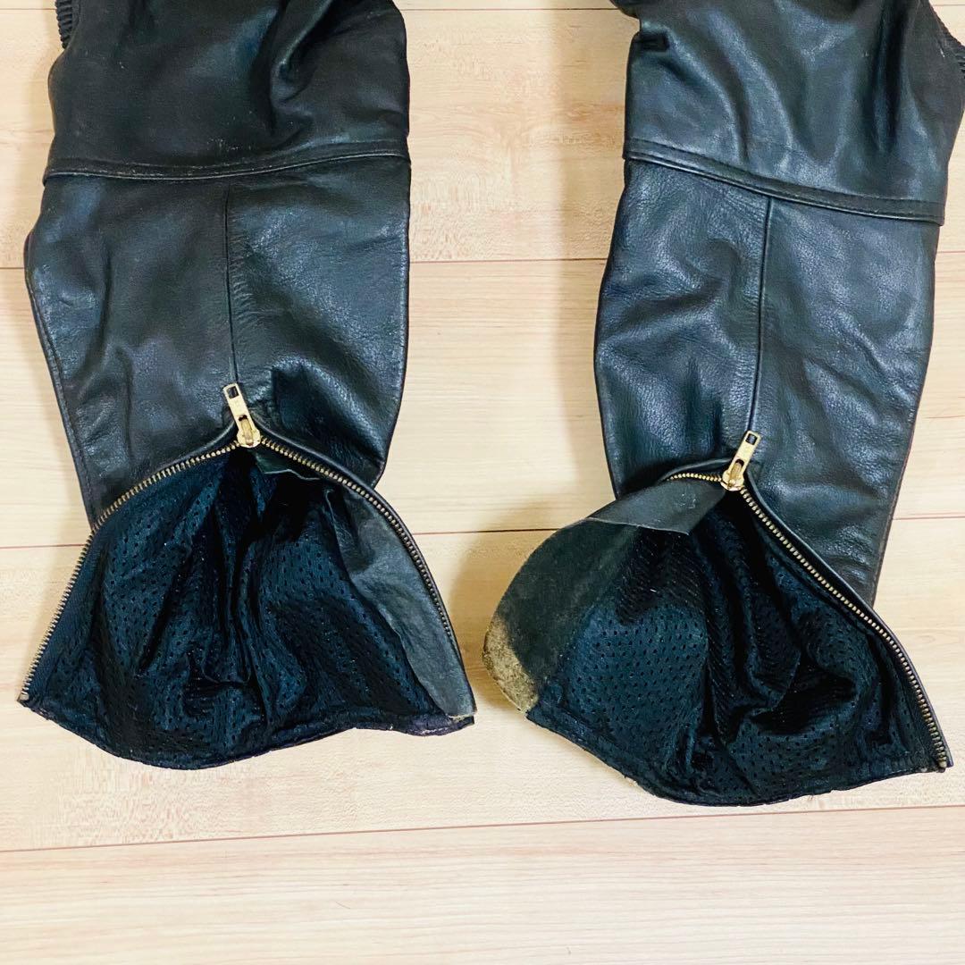 カドヤ レザーパンツ Mサイズ 内側メッシュ ニーパッド付き バイク