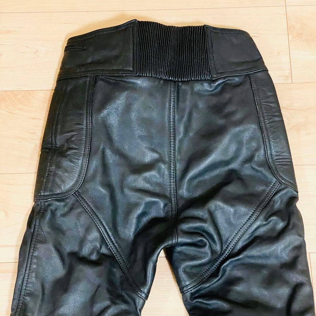 カドヤ レザーパンツ Mサイズ 内側メッシュ ニーパッド付き バイク