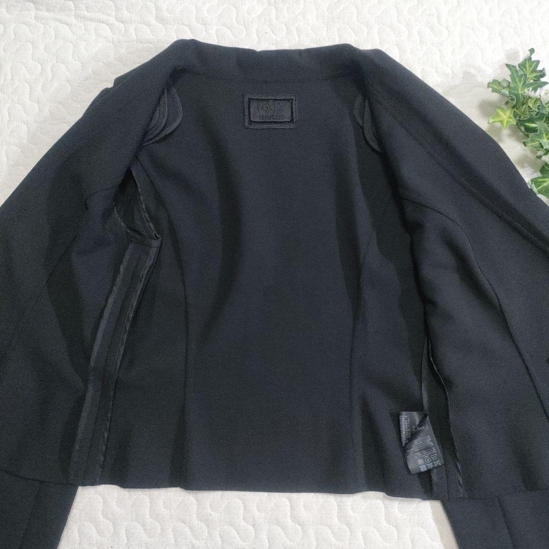 美品✨FOXEY　ショールカラーダブルジャケット　黒　ウッドボタン　38