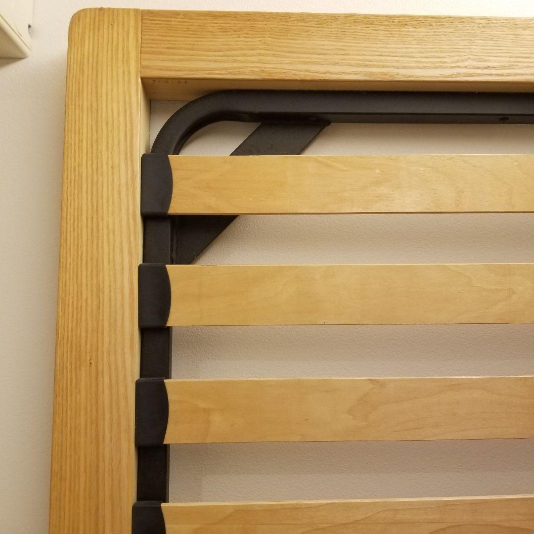 【貴重:廃盤】無印良品　ダブルベッドフレーム　タモ材　木製ベッド　すのこベッド